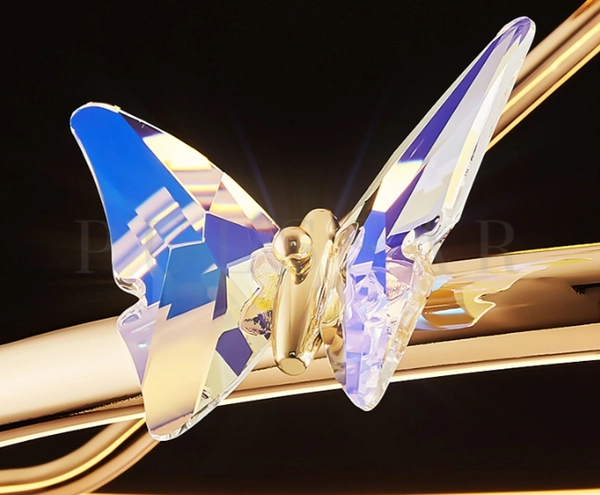 Дизайнерская светодиодная люстра с хрустальными бабочками, природный мотив в детской