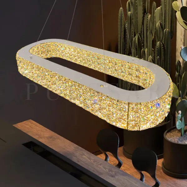 Современные тренды освещения 2026: светодиодная люстра - овал