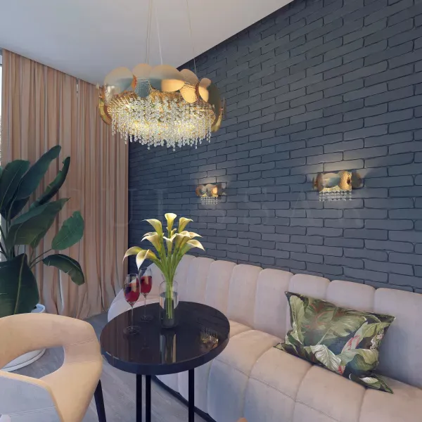 Люстры в гостиную 2026: благородный золотой цвет