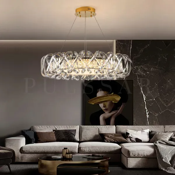 Люстры в гостиную 2026: LED кольцо