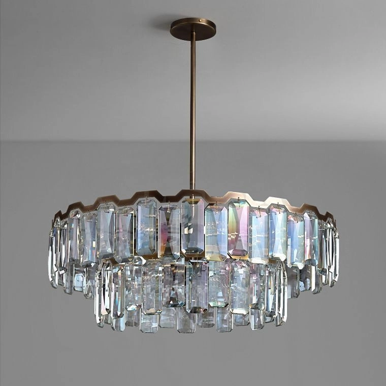 Хрустальная люстра Doris - классический дизайн с радужными переливами Хрустальная подвесная люстра Doris с декоративными подвесками