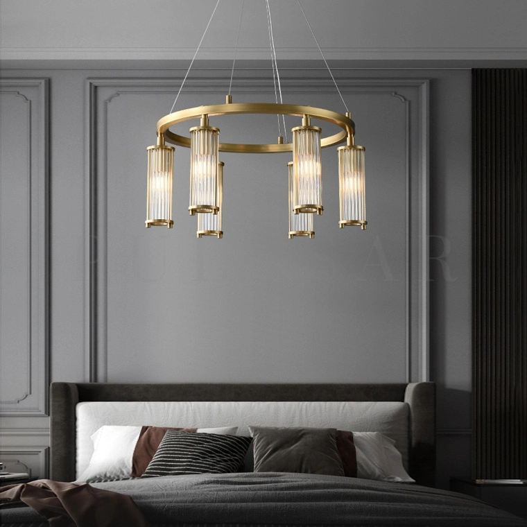 Кольцевая люстра для спальни Hildis Ch: подсветка в спальне на потолке