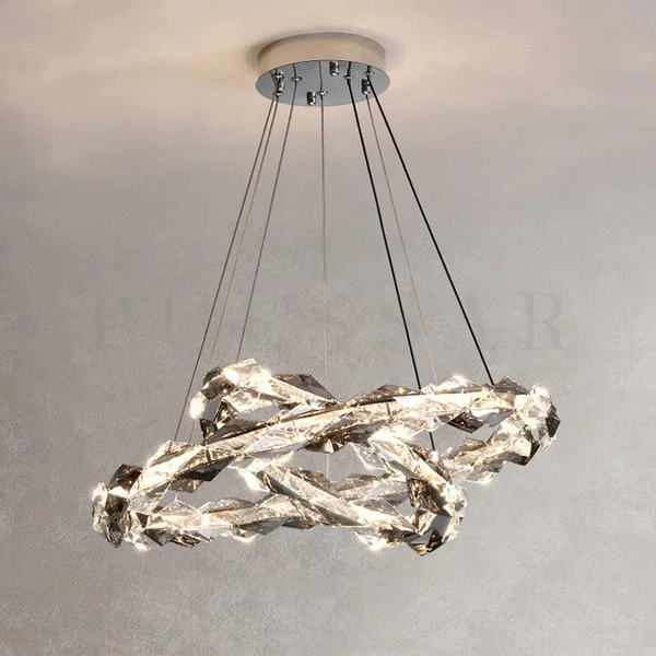 Подвесная люстра для лестницы Jennifer: каскадная хрустальная люстра