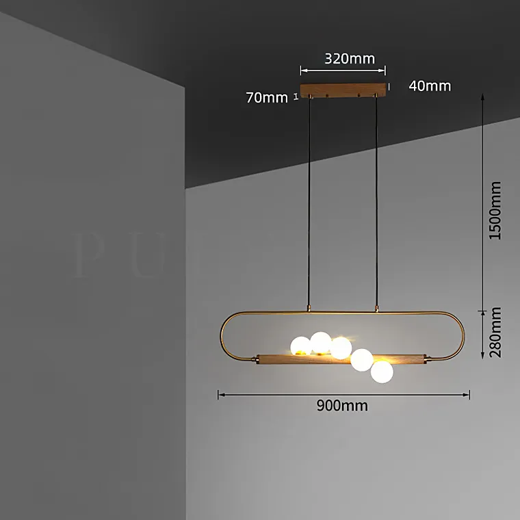 Реечная люстра WEST LONG