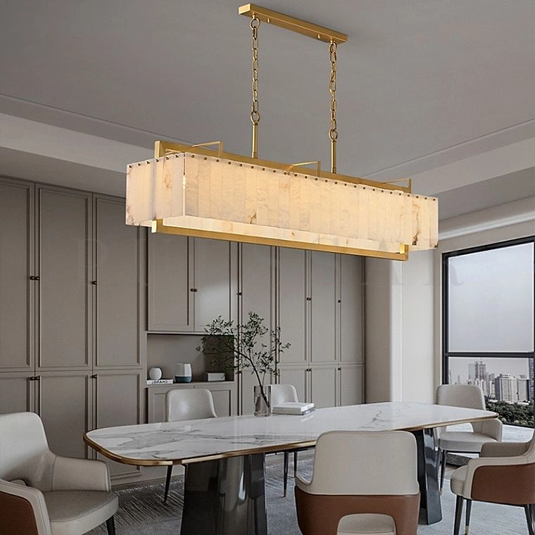 Реечная люстра ADINA MARBLE LONG