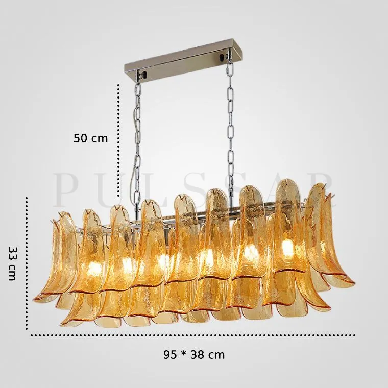 Реечная люстра LOBBY AMBER LONG