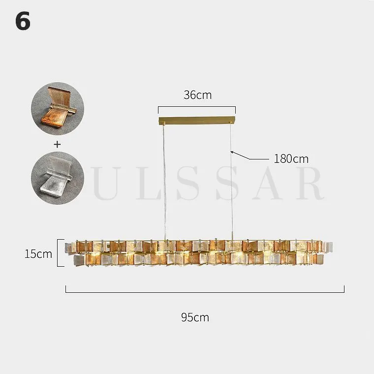 Реечная люстра DEXTER LONG