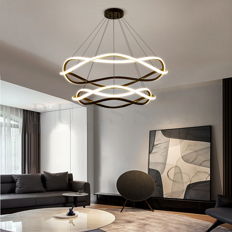 Кольцевая люстра PORTAL BLACK