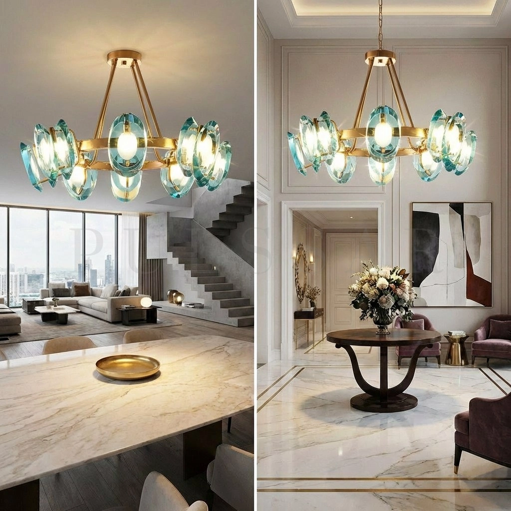 Кольцевая люстра AQUAMARINE