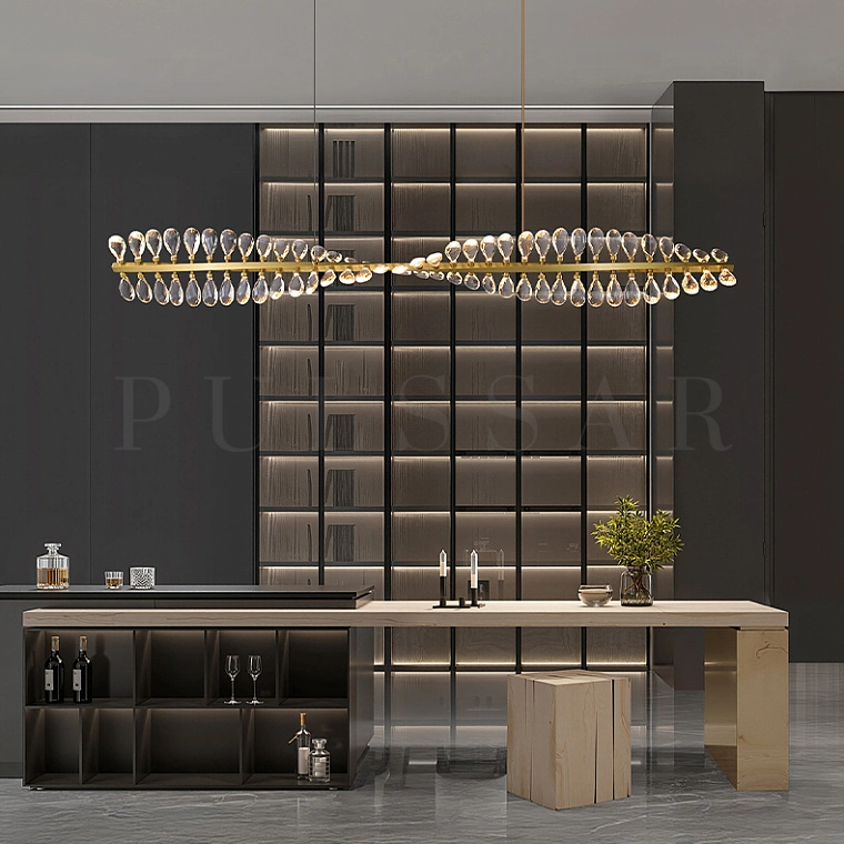 Реечная люстра GLORIOLE TWIRL LINE