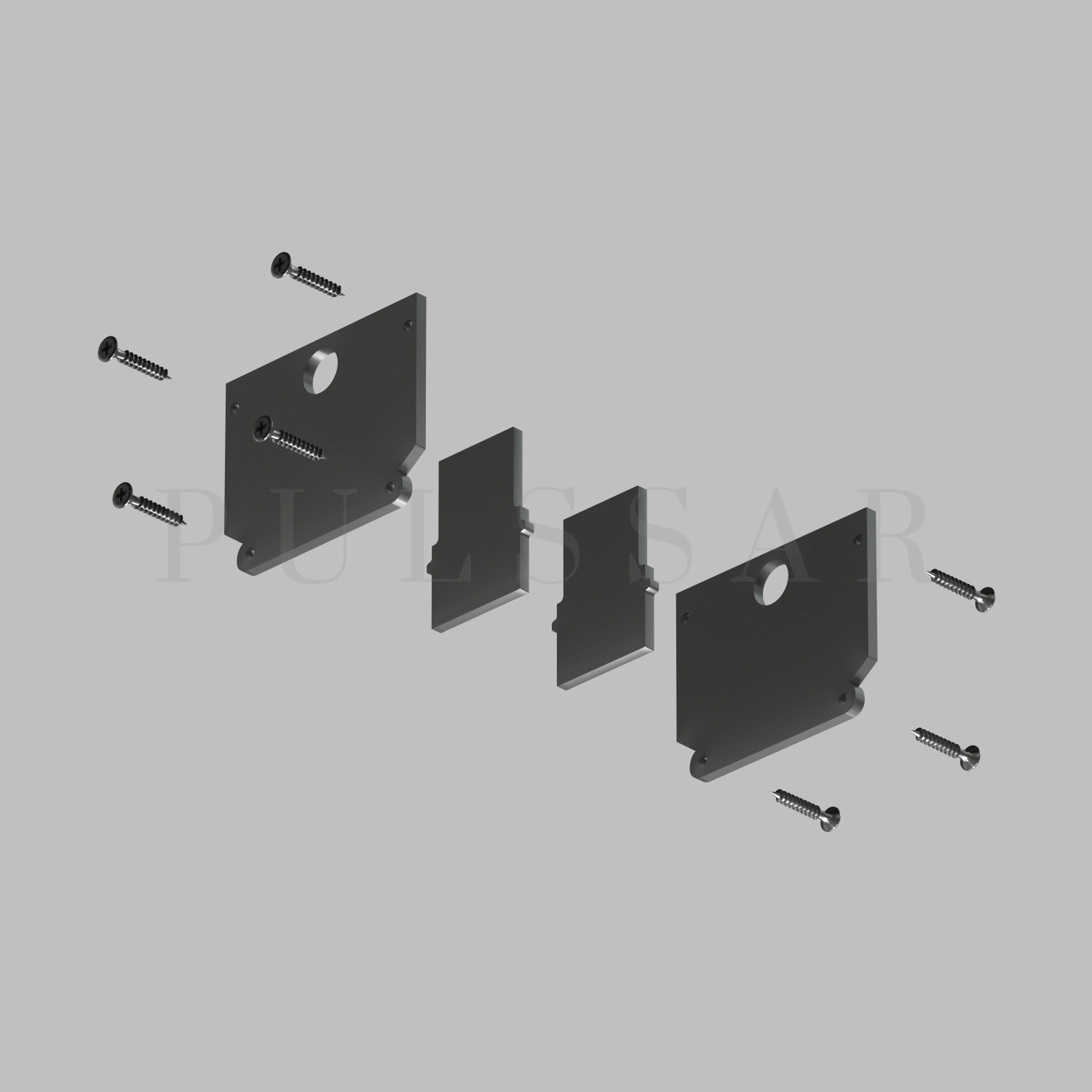 Комплект торцевых заглушек Denkirs TR2025-BK