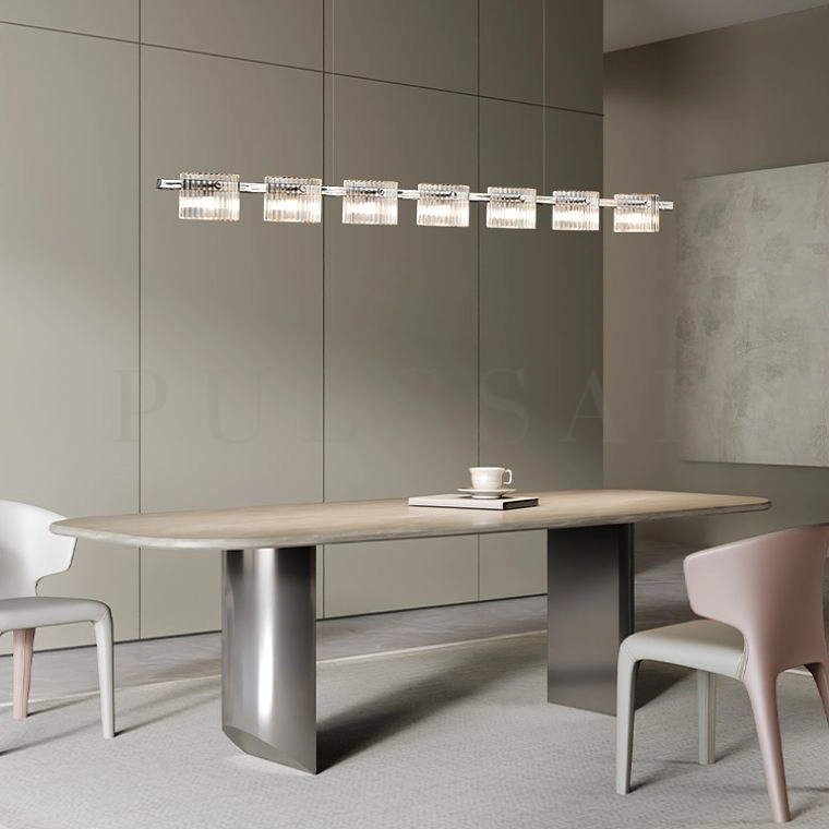 Реечная люстра NICOLETTA CHROME L