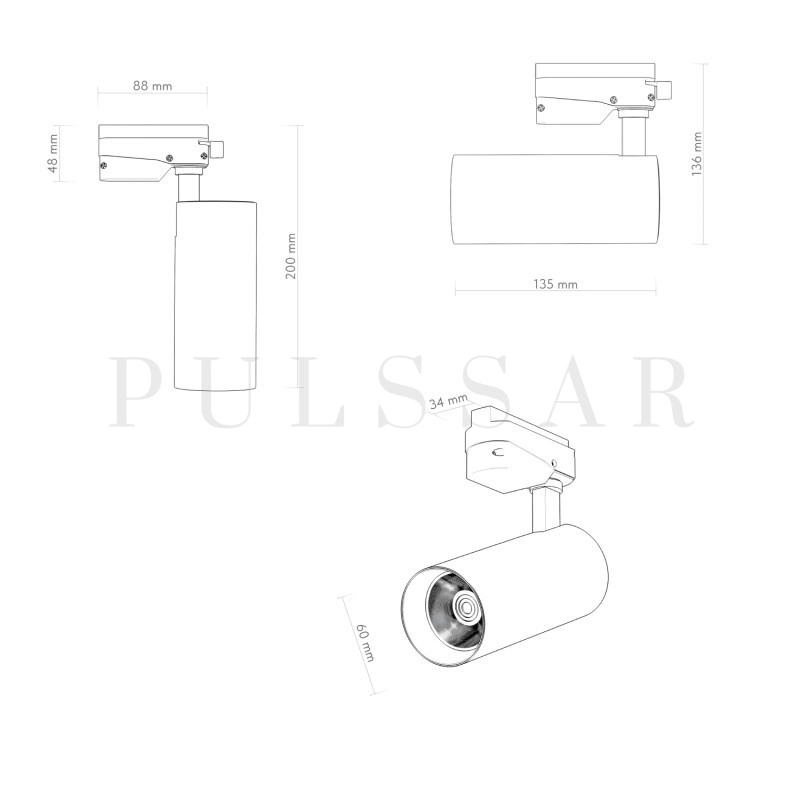 Трековый светильник SOLID KOPER DK6451-BK
